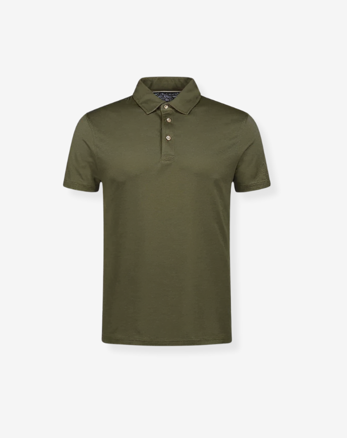 The Olive Green Linen Desert Polo Shirt