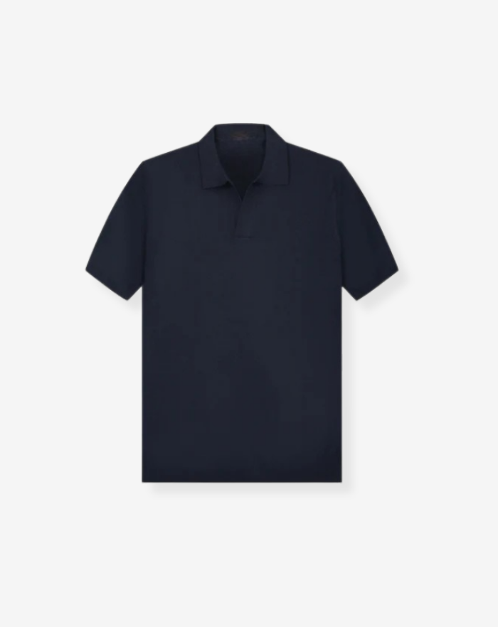 The Navy Blue Buttonless Polo Shirt