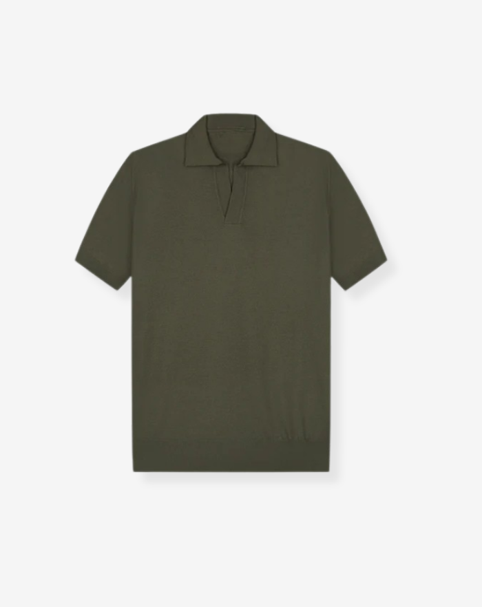 The Olive Green Buttonless Polo Shirt