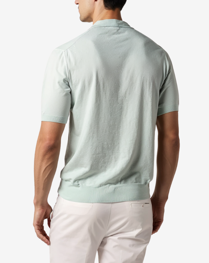 The Aqua Blue Buttonless Polo Shirt