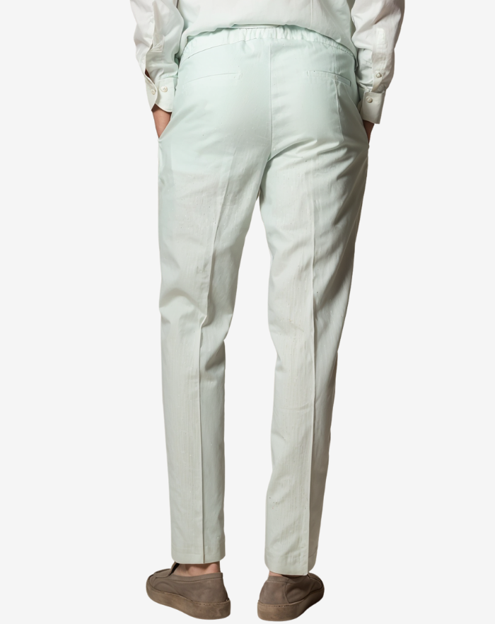 The Aqua Blue Linen Desert Trousers