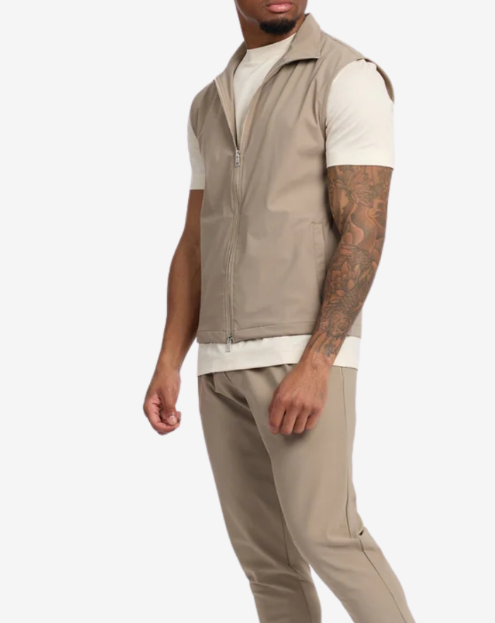 The Beige Stretch Gilet