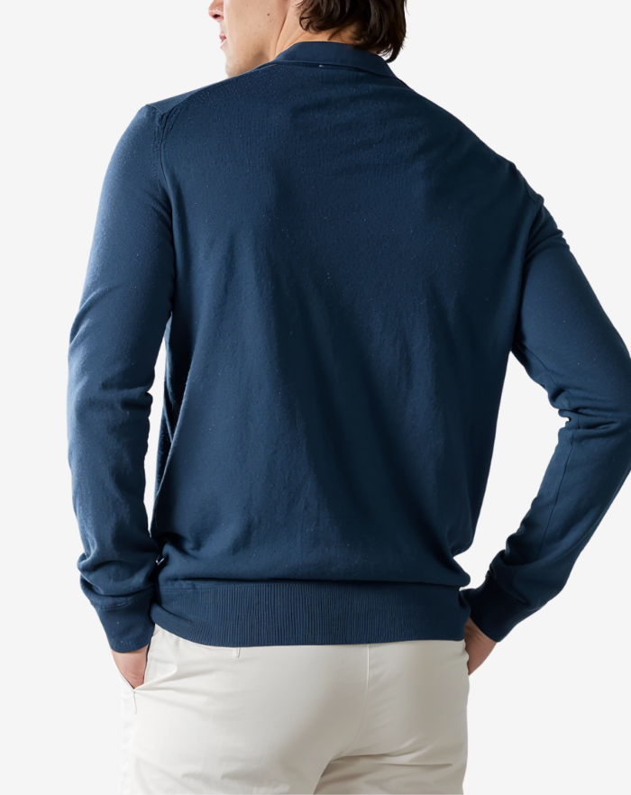 The Blue Extrafine Merino Polo