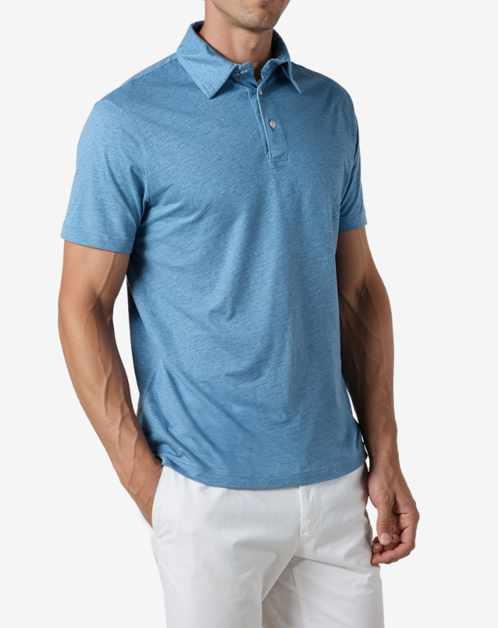 The Blue Linen Desert Polo Shirt