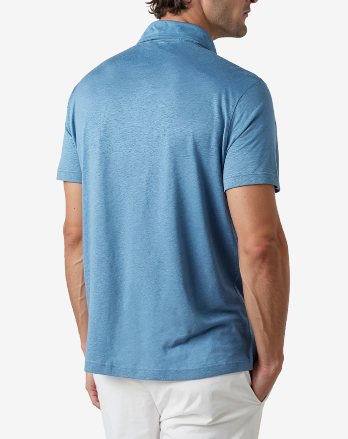The Blue Linen Desert Polo Shirt