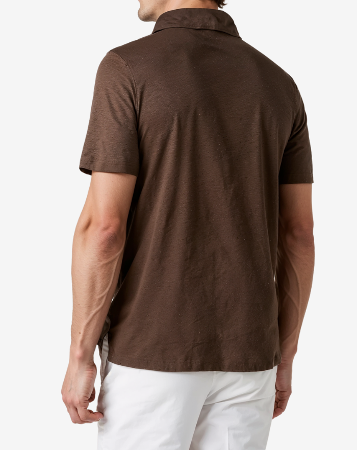 The Chocolate Linen Desert Polo Shirt