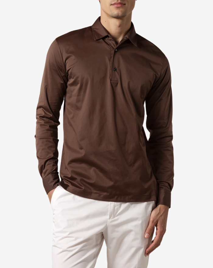 The Dark Brown Classic Longsleeve Polo