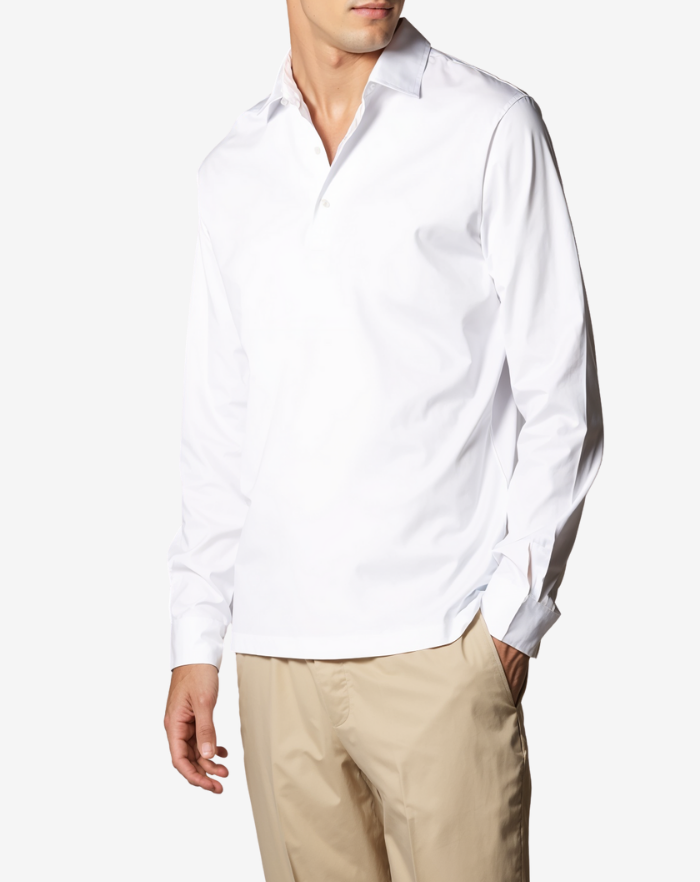 The White Classic Longsleeve Polo