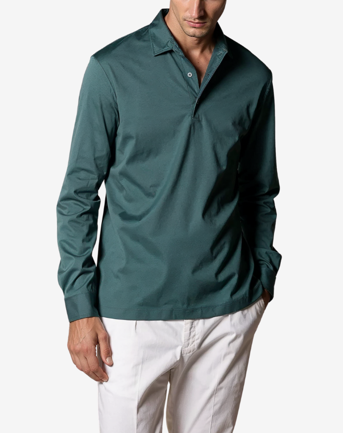 The Emerald Green Classic Longsleeve Polo