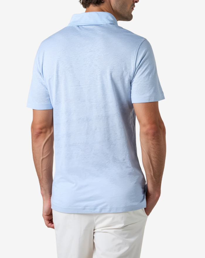 The Light Blue Linen Desert Polo Shirt