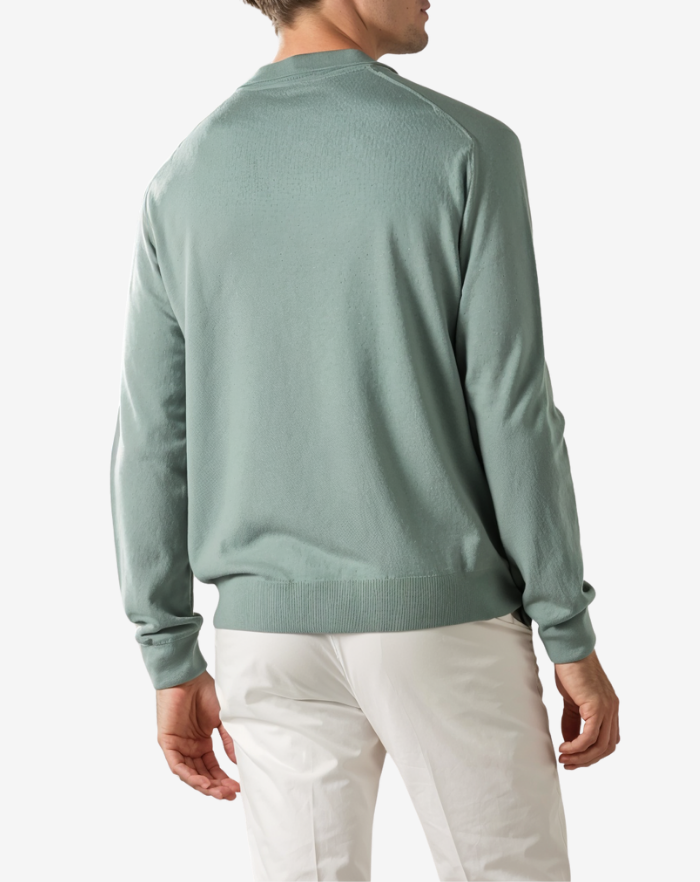 The Light Green Extrafine Merino Polo