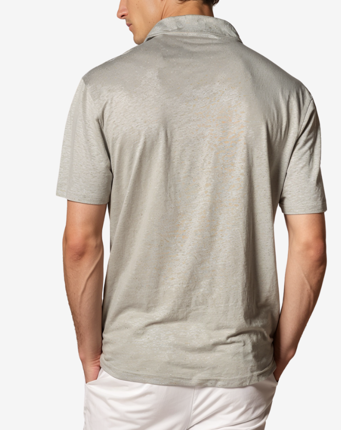 The Light Green Linen Desert Polo Shirt