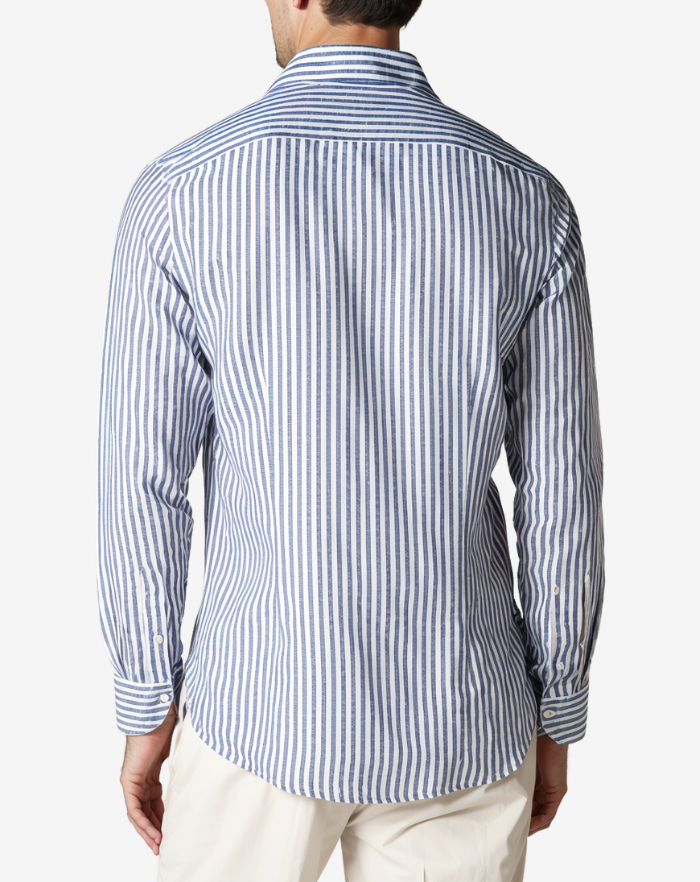 The Navy Blue Stripe Linen Desert Shirt