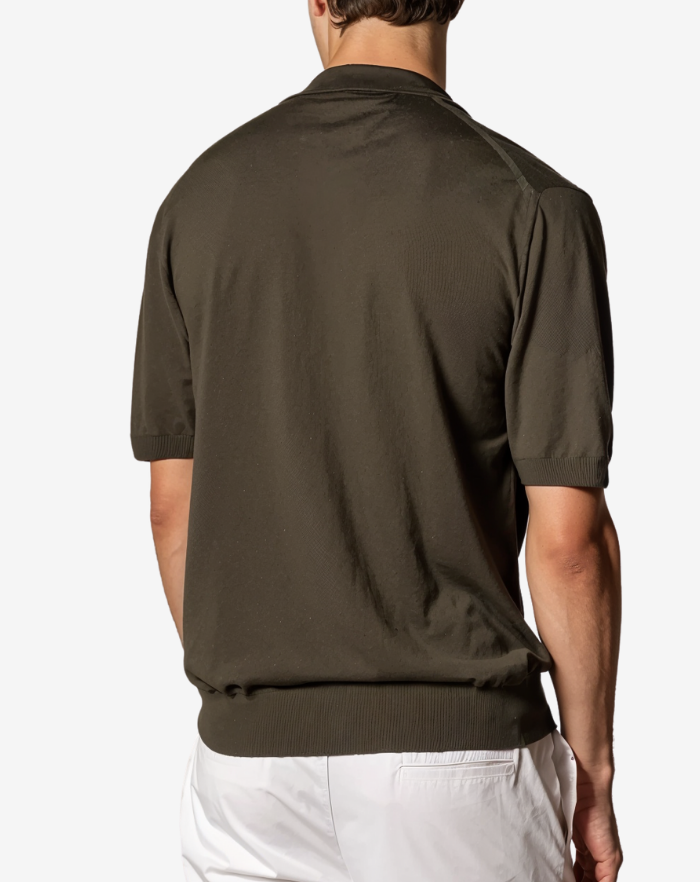 The Olive Green Buttonless Polo Shirt