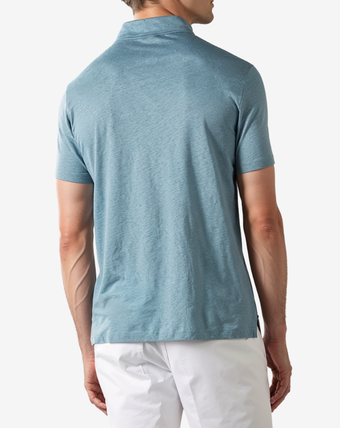 The Sky Blue Linen Desert Polo Shirt