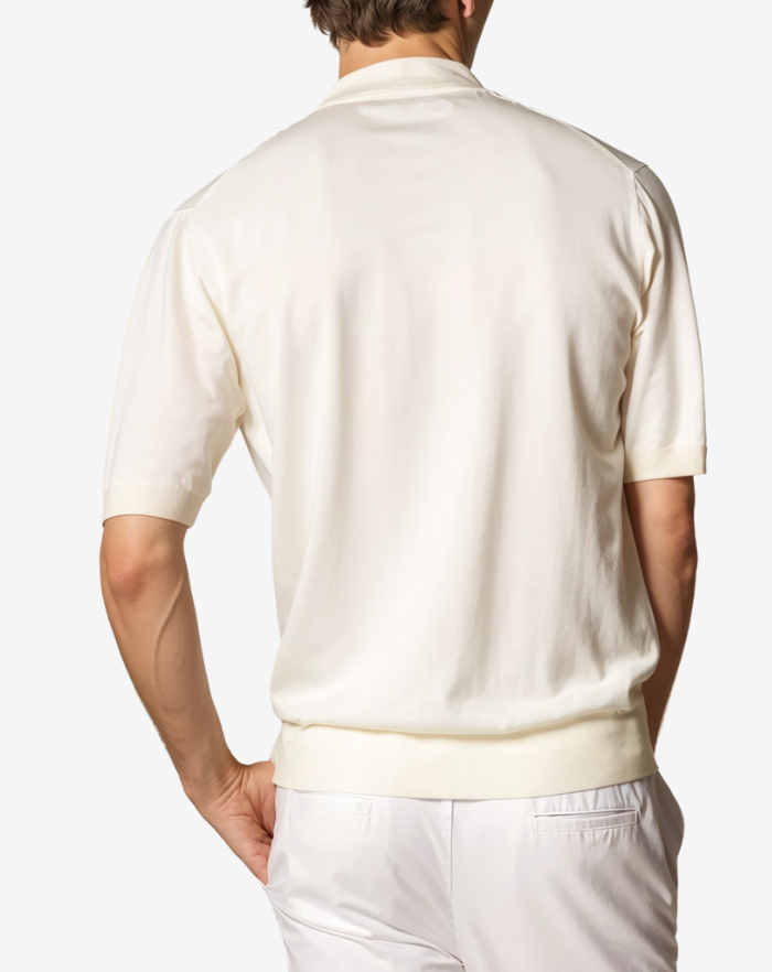The White Buttonless Polo Shirt