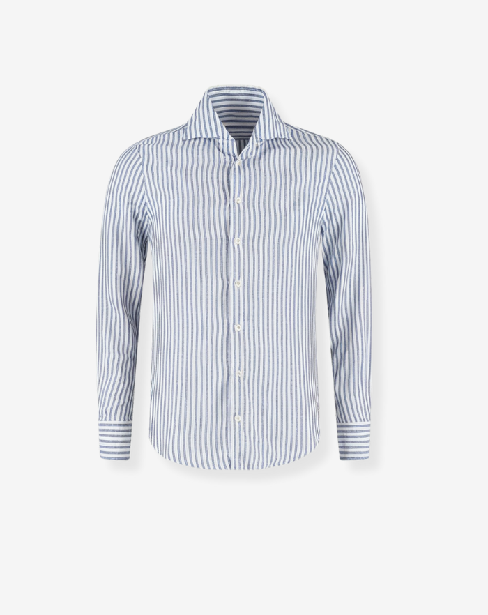 The Navy Blue Stripe Linen Desert Shirt
