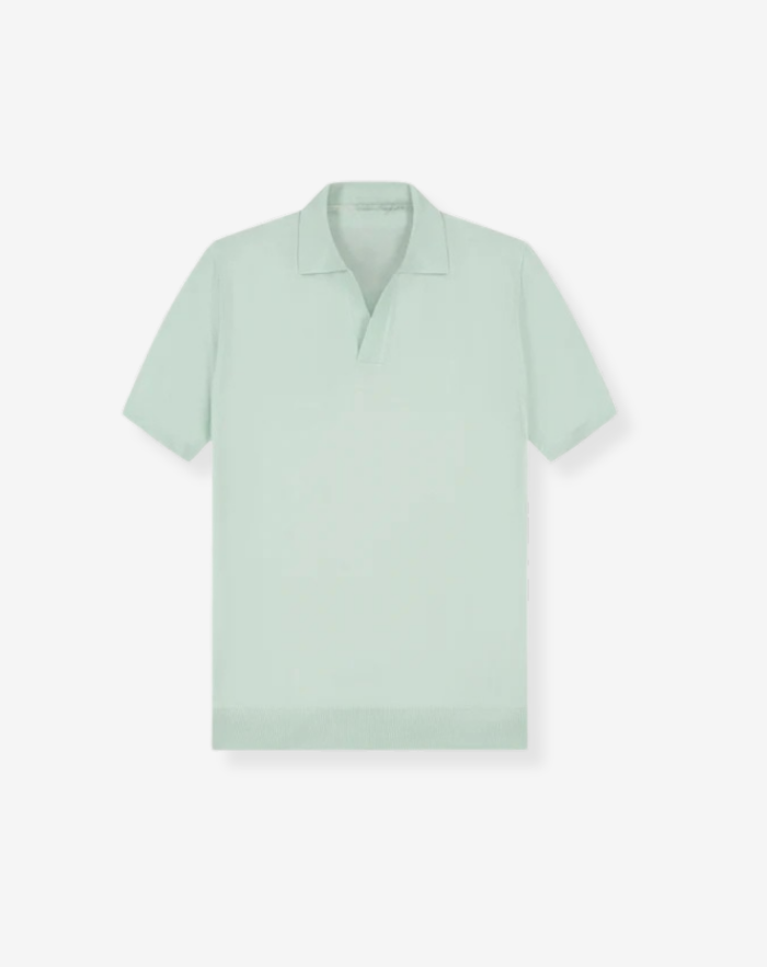 The Aqua Blue Buttonless Polo Shirt