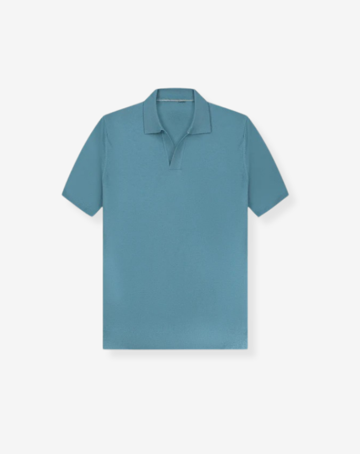 The Blue Buttonless Polo Shirt