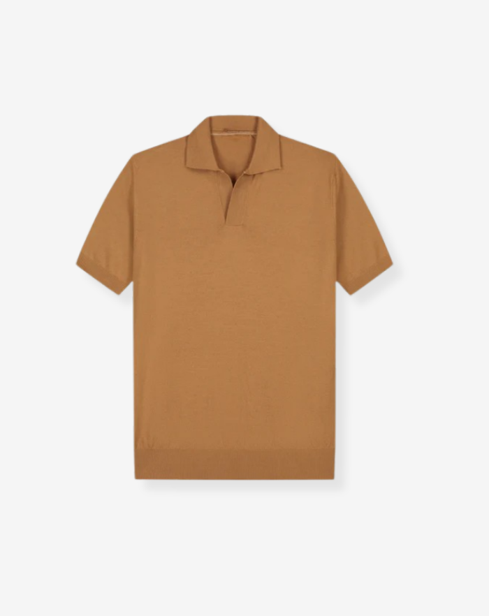 The Camel Buttonless Polo Shirt