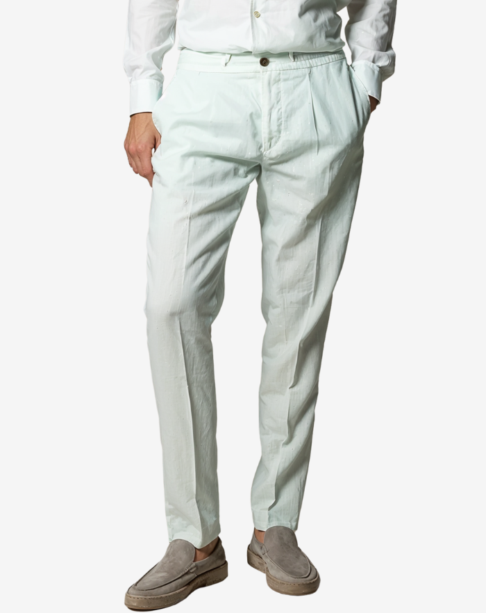The Aqua Blue Linen Desert Trousers