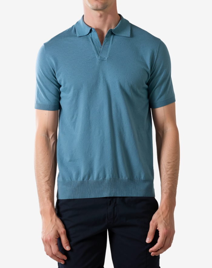 The Blue Buttonless Polo Shirt