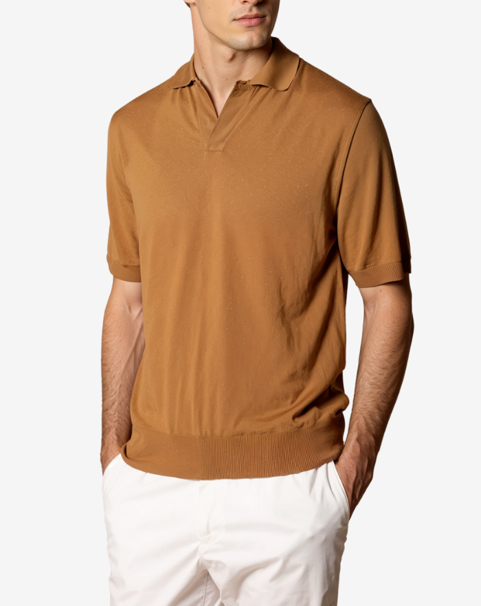 The Camel Buttonless Polo Shirt