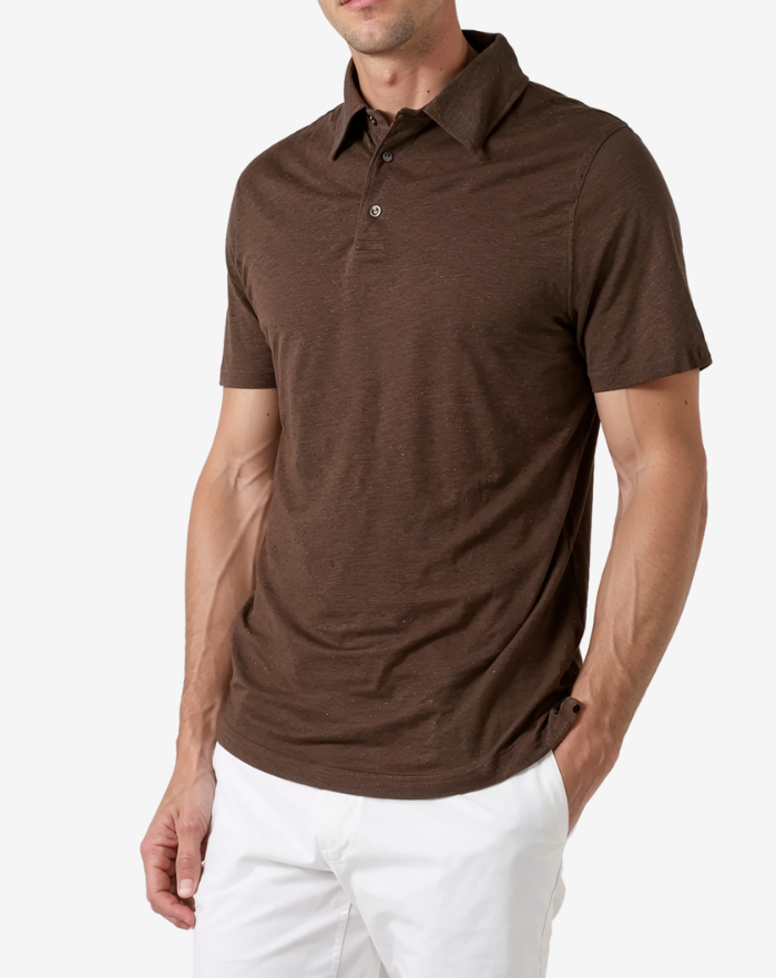 The Chocolate Linen Desert Polo Shirt