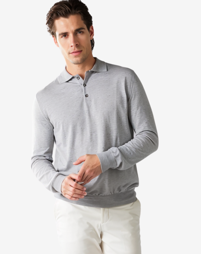 The Grey Extrafine Merino Polo