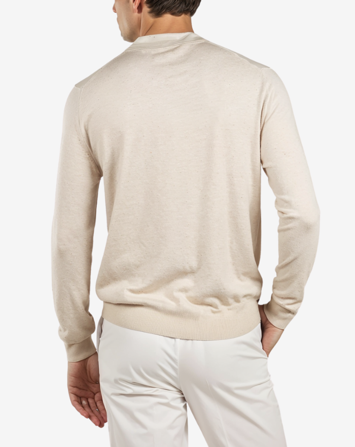 The Light Beige Extrafine Merino Polo