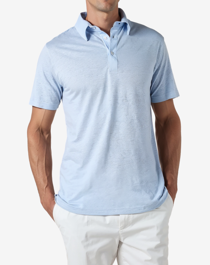 The Light Blue Linen Desert Polo Shirt