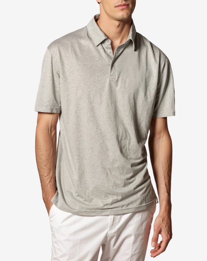 The Light Green Linen Desert Polo Shirt