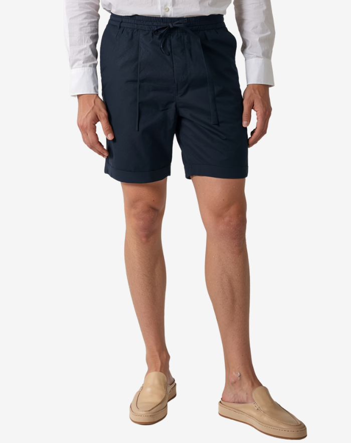 The Navy Blue Linen Desert Shorts