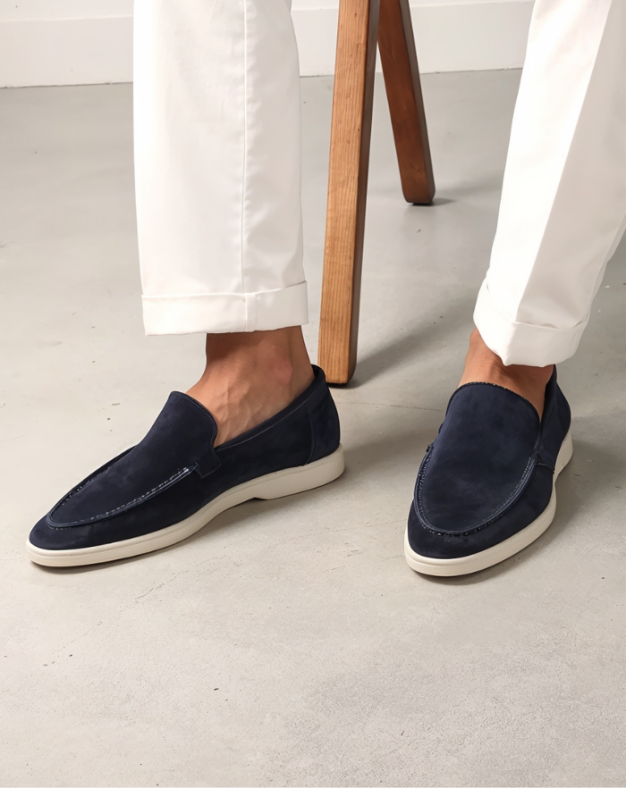 The Navy Blue Low Loafers