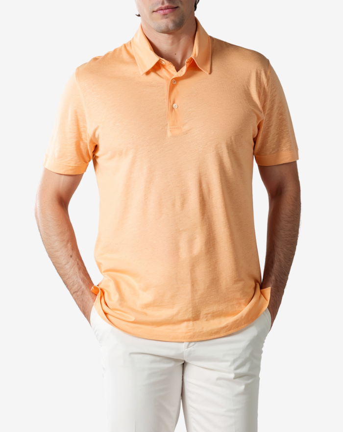 The Peach Linen Desert Polo Shirt
