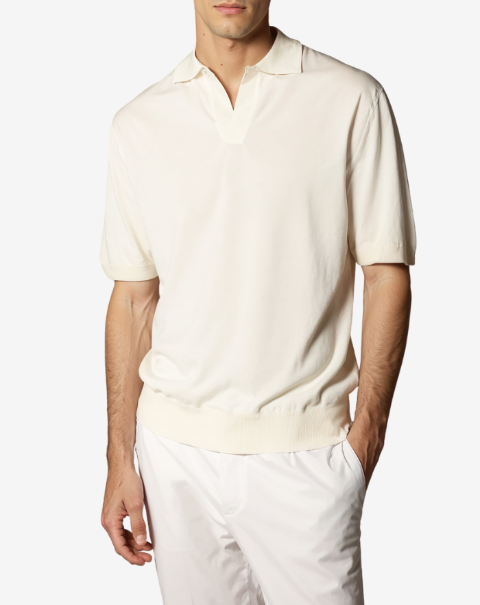 The White Buttonless Polo Shirt